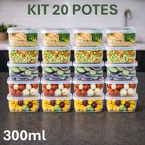 Kit até 30 Potes Marmita 300Ml Transparente com Tampas e Travas Fit Bpa Free Microondas Freezer Kit até 30 Potes Marmita 300Ml Transparente com Tampas e Travas Fit Bpa Free Microondas Freezer
