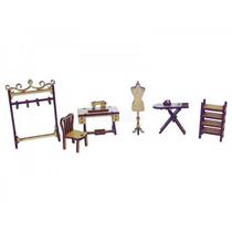 Kit Atelie de Costura C/6 Miniaturas Peças Mdf