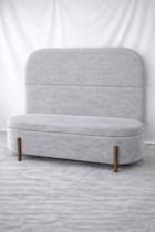 Kit Atenas Cabeceira de Cama Box Orgânica e Recamier Calçadeira Baú Casal 140 cm Suede Prata Lupesa Móveis e Decoração
