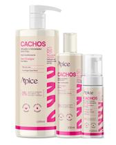 Kit Ativador 1L Gelatina 300ml e Mousse Cachos Essence Apice Kit Ativador 1L Gelatina 300ml e Mousse Cachos Essence Apice