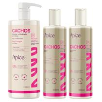 Kit Ativador 1L, Shampoo e Condicionador Cachos 300ml Apice Kit Ativador 1L, Shampoo e Condicionador Cachos 300ml Apice