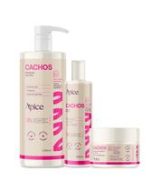 Kit Ativador 1L, Shampoo e Máscara Cachos Nova Fragrância - Apice Kit Ativador 1L, Shampoo e Máscara Cachos Nova Fragrância - Apice