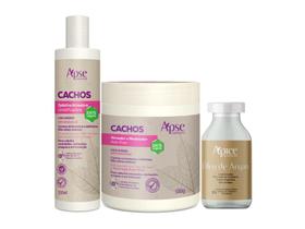 Kit ativador 500g, gelatina 300ml cachos e ov argan apice