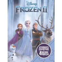 Kit atividades e 4 quebra cabeças frozen 2