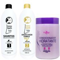 Kit Ativo Cristalização Termica Gold 1l + Condicionador Maribel 1Kg