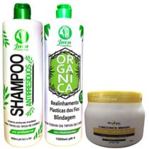 Kit Ativo Progressiva Organica Juca 2x1l + Condicionador Hidratante Aminoacidos 500g Mairibel