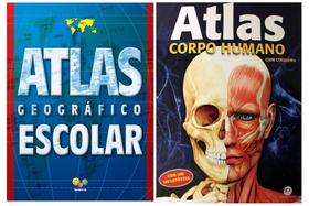 Kit atlas corpo humano + Atlas geografíco escolar Kit atlas corpo humano + Atlas geografíco escolar
