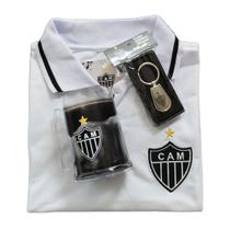 Kit Atlético Mineiro Oficial - Camisa Polo Branca + Caneca + Chaveiro - Masculino