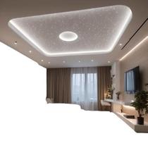 Kit Atmosfera 300 Fibra Ótica Branco Estrelado Quarto