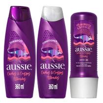 Kit Aussie Cachos e Crespos Shampoo Condicionador e Máscara