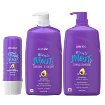 Kit aussie moist shampoo, condicionador 778ml e mascara 236ml grande