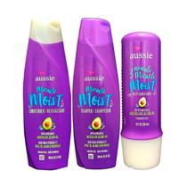 Kit Aussie Shampoo + Condicionador + 3 Minute Miracle Moist