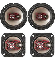 Kit Auto Falante 6 E 4 Polegadas Bravox 180wrms Renault Kwid Preto e vermelho Kit Auto Falante 6 E 4 Polegadas Bravox 180wrms Renault Kwid Preto e vermelho
