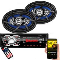 Kit Auto Falante 6x9 200w + Toca Rádio Carro Mp3 Player Usb