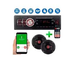 Kit Auto Falante Celta 2005 6 Pol E Radio Mp3 Bluetooth Usb