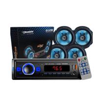 Kit Auto Rádio com 2 Pares de Alto Falante 6.5" 4 Ohms Roadstar - RS2670BR MI