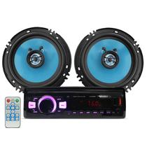 Kit Auto Radio Mp3 Com Par de Alto Falante 6 Polegadas RS2660BR Smart Line