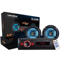 Kit Auto Rádio + Par Alto-Falantes 6,5” RS2660BR ES Roadstar USB Bluetooth FM 4x25W Universal Kit Auto Rádio + Par Alto-Falantes 6,5” RS2660BR ES Roadstar USB Bluetooth FM 4x25W Universal