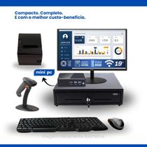 Kit Automação Mini PC TOB i3-4012y 8GB SSD 120GB Rede s/fio Monitor 19" Leitor Gaveta Imp Cupom + Teclado + Mouse