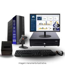Kit Automação PDV TOB i3 4GB SSD 120GB Win10 Rede S/Fio Teclado Mouse Monitor 15" Gvt. Dinheiro Imp. Térmica Leitor Cód Barras