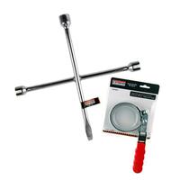 Kit Automotivo Chave de Roda 3 Bocas + Saca Filtro Starfer Kit Automotivo Chave de Roda 3 Bocas + Saca Filtro Starfer