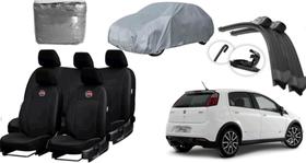 Kit Automotivo Punto 17-20 com Capa de Couro e Limpador de Parabrisa