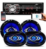 Kit Automotivo Radio Usb Bluetooth Falante Hurricane 6 + 6x