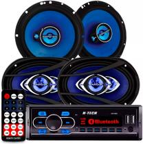 Kit Automotivo Radio Usb Bluetooth Falante Hurricane 6 + 6x9