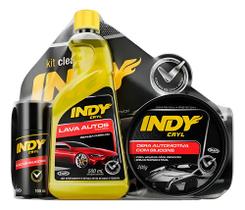 Kit Automotivo Shampoo + Óleo De Silicone + Cera Indy Cryl Kit Automotivo Shampoo + Óleo De Silicone + Cera Indy Cryl