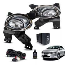 Kit Auxiliar Farol de Milha City 2009 até 2011 Módulo Cromado Botão Original Kit Auxiliar Farol de Milha City 2009 até 2011 Módulo Cromado Botão Original