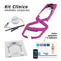 Kit avaliação fisica clinico neo rosa com balança