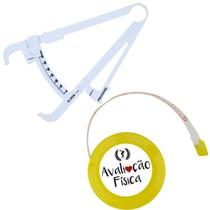 Kit Avaliacao Fisica Medir Gordura Corporal Fita Metrica Imc Adipometro