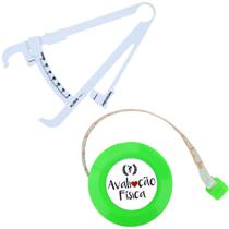 Kit Avaliacao Fisica Medir Gordura Corporal Fita Metrica Imc Adipometro