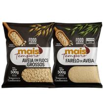 Kit aveia em flocos grossos 1 kg + farelo de aveia fina integral 1 kg - kit com 2 kg