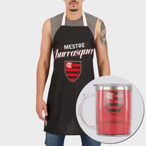 Kit Avental Churrasqueiro e Caneca com tampa Flamengo Kit Avental Churrasqueiro e Caneca com tampa Flamengo
