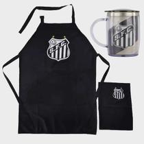 Kit Avental Churrasqueiro e Caneca termica com tampa Santos Kit Avental Churrasqueiro e Caneca termica com tampa Santos