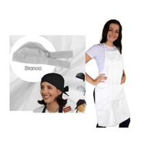 Kit Avental e Touca de Cozinha Vestimenta Culinária Oxford Bar Restaurante Padaria Kit Avental e Touca de Cozinha Vestimenta Culinária Oxford Bar Restaurante Padaria