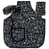 Kit Avental Infantil com Touca e Luva Menino 3 Pçs Preto e Branco Kit Avental Infantil com Touca e Luva Menino 3 Pçs Preto e Branco