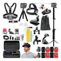 Kit Aventura compativel Gopro Hero 11 Completo Bike 60 Peças + 3 Way Kit Aventura compativel Gopro Hero 11 Completo Bike 60 Peças + 3 Way