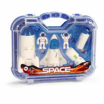 Kit Aventura Espacial Pakitoys Infantil +3 Anos: Maleta com Foguete Nave Astronauta 6 Peças