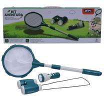 Kit Aventureiro Binoculo Lanterna Rede Brinquedo Ao Ar Livre