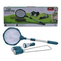 Kit Aventureiro Binoculo Lanterna Rede Brinquedo Ao Ar Livre