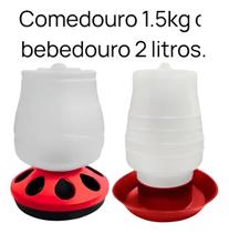 Kit Aves Frango Galinha Comed Aut 1,5kg 8 Furos E Bebed 2L Kit Aves Frango Galinha Comed Aut 1,5kg 8 Furos E Bebed 2L