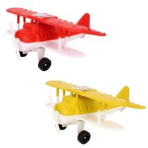 Kit Avião Teco Teco Brinquedo Colorido Brincadeira 2 Peças - Toys
