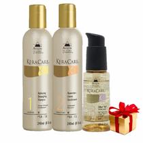 Kit Avlon Shampoo + Cond. Keracare + Silken Seal 240ml