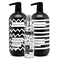 Kit Avlon Uberliis - Step One Pre-Liss Shampoo 950ml + Step Two Fiber Restructure 950ml + Frizz Elixir 120ml