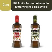 Kit Azeite Terrano Ajinomoto Extra Virgem e Tipo Único 1 Unidade de Cada