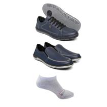 Kit Azul 2 Pares Sapatos Classico Hankook + Meia
