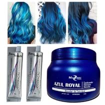 Kit Azul Royal 01 Mascara 250g e 02 Coloração Mairibel Kit Azul Royal 01 Mascara 250g e 02 Coloração Mairibel