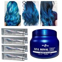 Kit Azul Royal 04 Tinta Azul e 01 Mascara 250g Mairibel